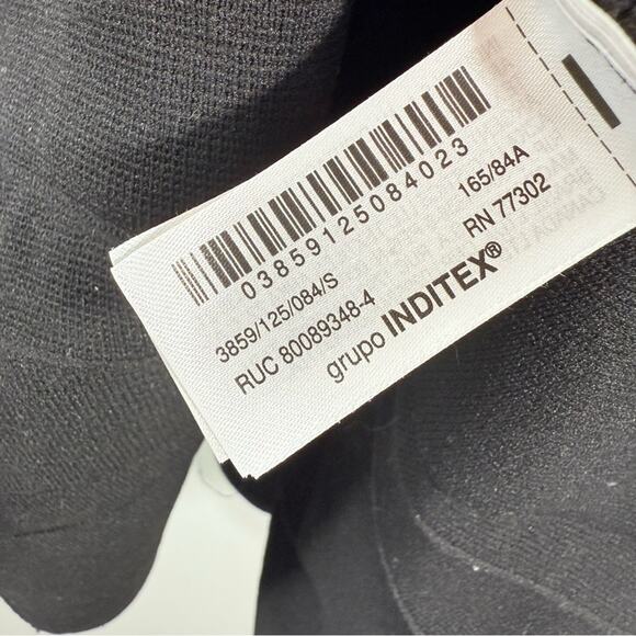 Zara Black White Gold Button Knit Box Pleat Mini Dress Size Small - Picture 10 of 15